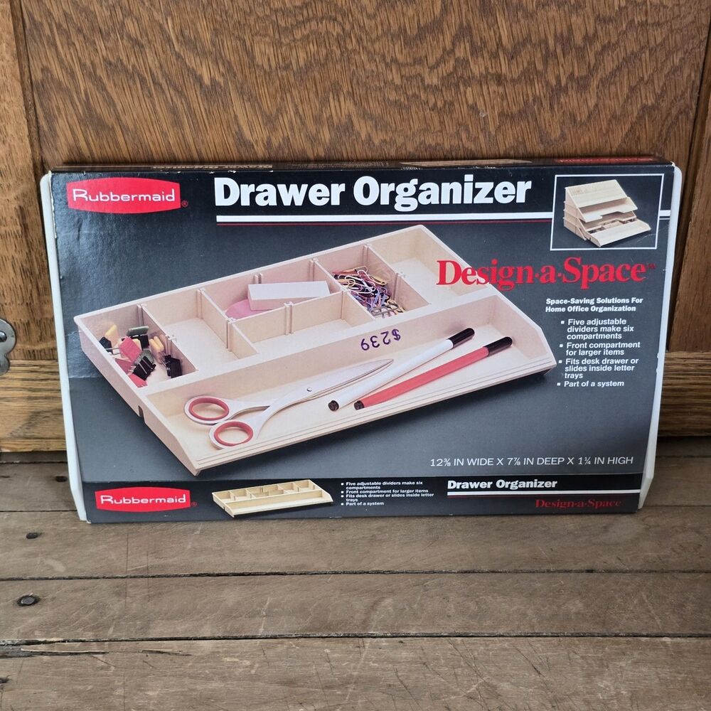 Vintage Rubbermaid Drawer Organizer Design A Space Almond Compartments USA 1986